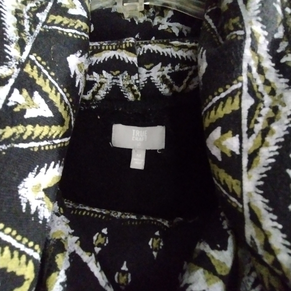 Like new! Time Craft Cowl neck black yellow and white asymmetrical shirt medium - Picture 2 of 5
